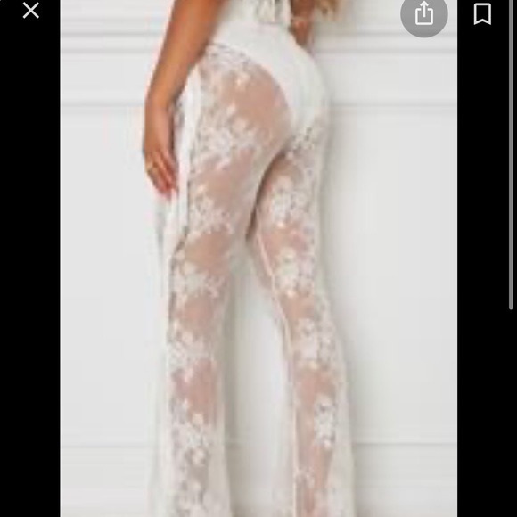 Wild Thoughts lace fringe Pants White fox - Picture 2 of 3